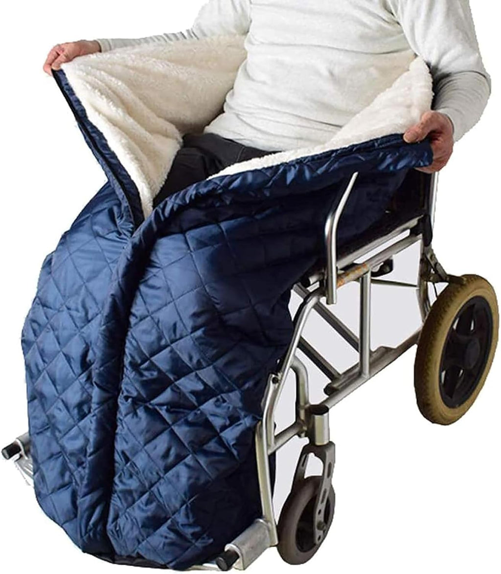 McbeAn Wheelchair Warmer Cover Blanket, Thicken Warm Wheelchair Fleece Wrap Blanket, Zipper Design, Easy to Put On and Take Off, Windproof and Warm, for The Aged Patient