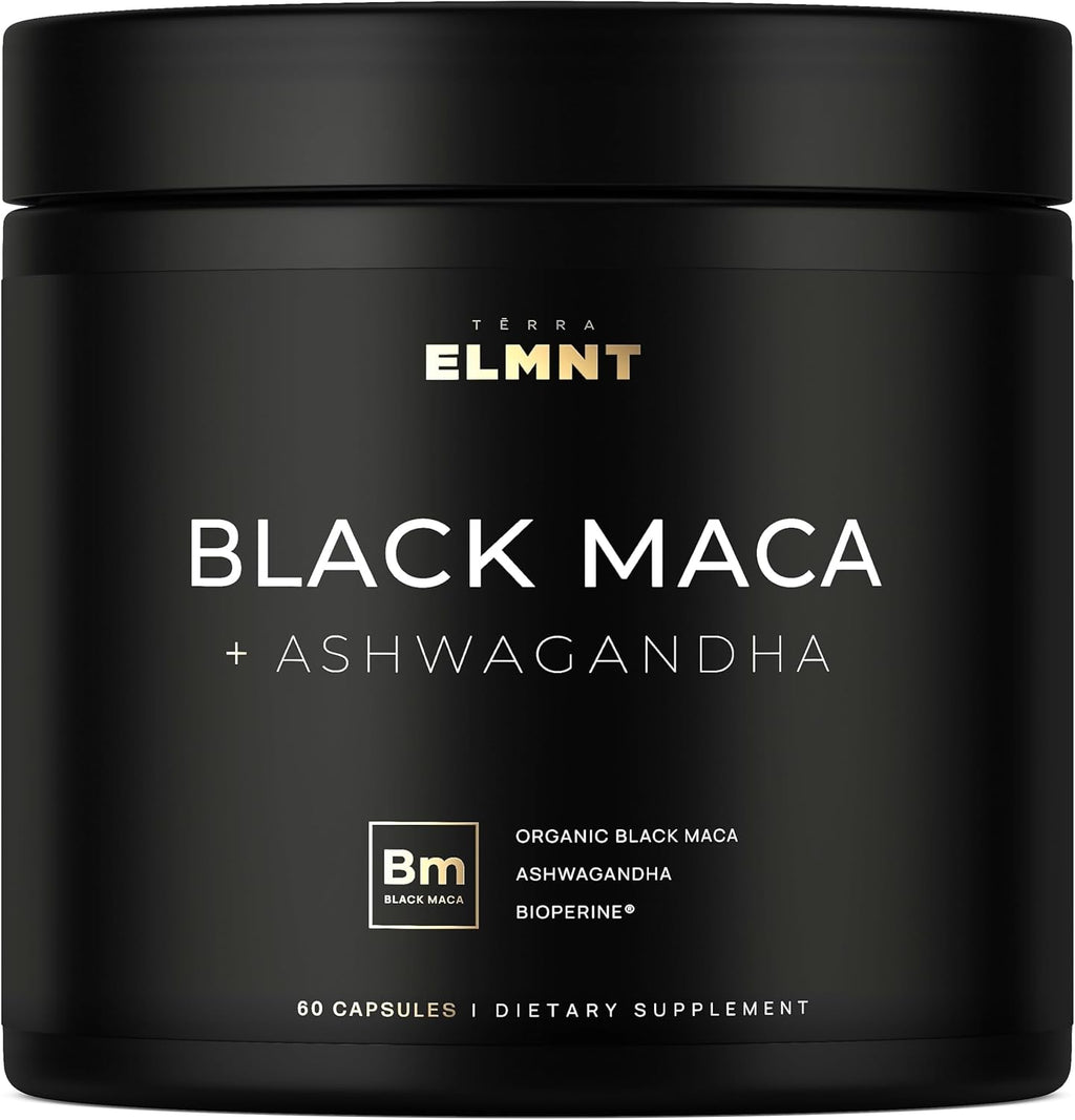 40,000mg 40x Strength Organic Black Maca Root w. Ashwagandha - #1 Highest Potency Black Maca Root Capsules for Men Supplement 40:1 Extract - 100% Pure Maca Peruana, Maca Powder Pills, Gelatinized