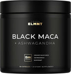 40,000mg 40x Strength Organic Black Maca Root w. Ashwagandha - #1 Highest Potency Black Maca Root Capsules for Men Supplement 40:1 Extract - 100% Pure Maca Peruana, Maca Powder Pills, Gelatinized