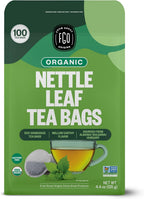 FGO Organic Nettle Leaf Tea, 100 Count, Eco-Conscious Tea Bags, Caffeine Free, Resealable Bag, Packaging May Vary (Pack of 1)