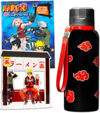 Naruto Shippuden Water Bottle Set - Bundle with 12 Oz Water Bottle with Strap Plus More | Naruto Merchandise