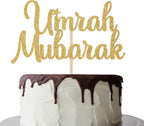 Umrah Mubarak Cake Topper, Muslim Islam Hajj Party Decor, Ramadan Mubarak, Eid Mubarak Hajj Mubarak Cake Decor Islamic Muslim Religion Party Decortions Gold Glitter