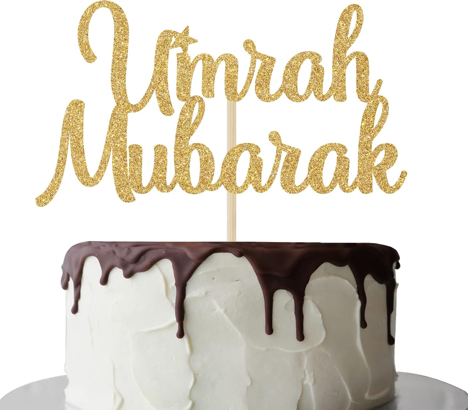 Umrah Mubarak Cake Topper, Muslim Islam Hajj Party Decor, Ramadan Mubarak, Eid Mubarak Hajj Mubarak Cake Decor Islamic Muslim Religion Party Decortions Gold Glitter