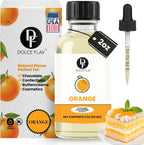 Dolce Flav Natural Orange Extract – 2 Ounce Oil-Soluble Kosher, Sugar-Free, Concentrated Citrus Flavor for Candy, Chocolates & Desserts, Includes Measured Dropper