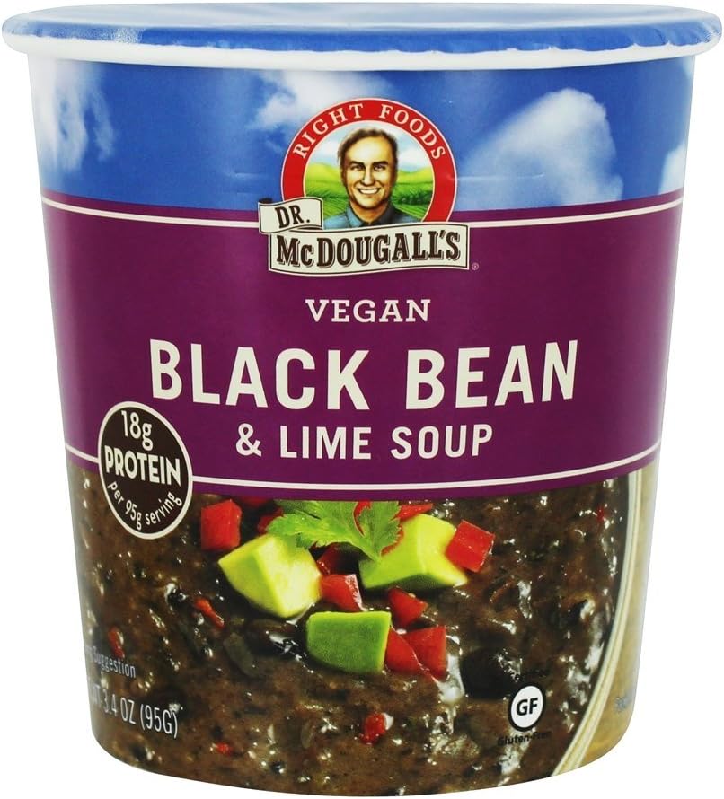 Dr McDougalls Right Foods Black Bean and Lime Big Cup Soup, 3.4 Ounce - 6 per case.6