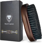 100% Boar Bristle Beard Brush for Man – Retro Wooden Handle, Promotes Beards Growth & Softens, Travel Size