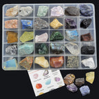 30Pcs Rock & Mineral Collection Kit Natural Rocks for Tumbling Polishing Gemstone Raw Crystals Rough Stones for Wicca & Reiki