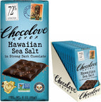 Chocolove Hawaiian Sea Salt Dark Chocolate Bars | 72% Cocoa | Rich and Intense Flavor | Made with Premium Chocolate | Non-GMO & Gluten-Free, 3.2 oz Bar (12 Pack)
