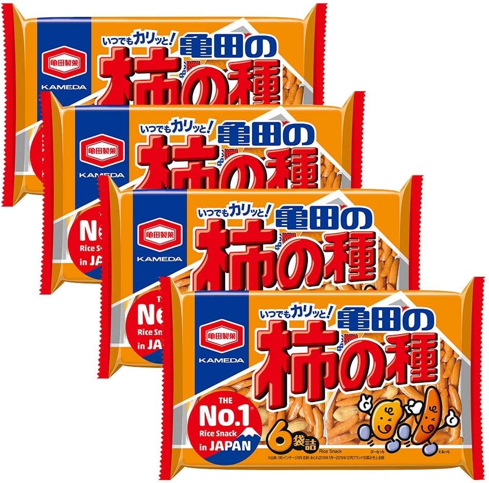 Kameda Seika Kakinotane Rice Cracker with Peanuts 200g 7.05oz x 4 packs set (Normal)