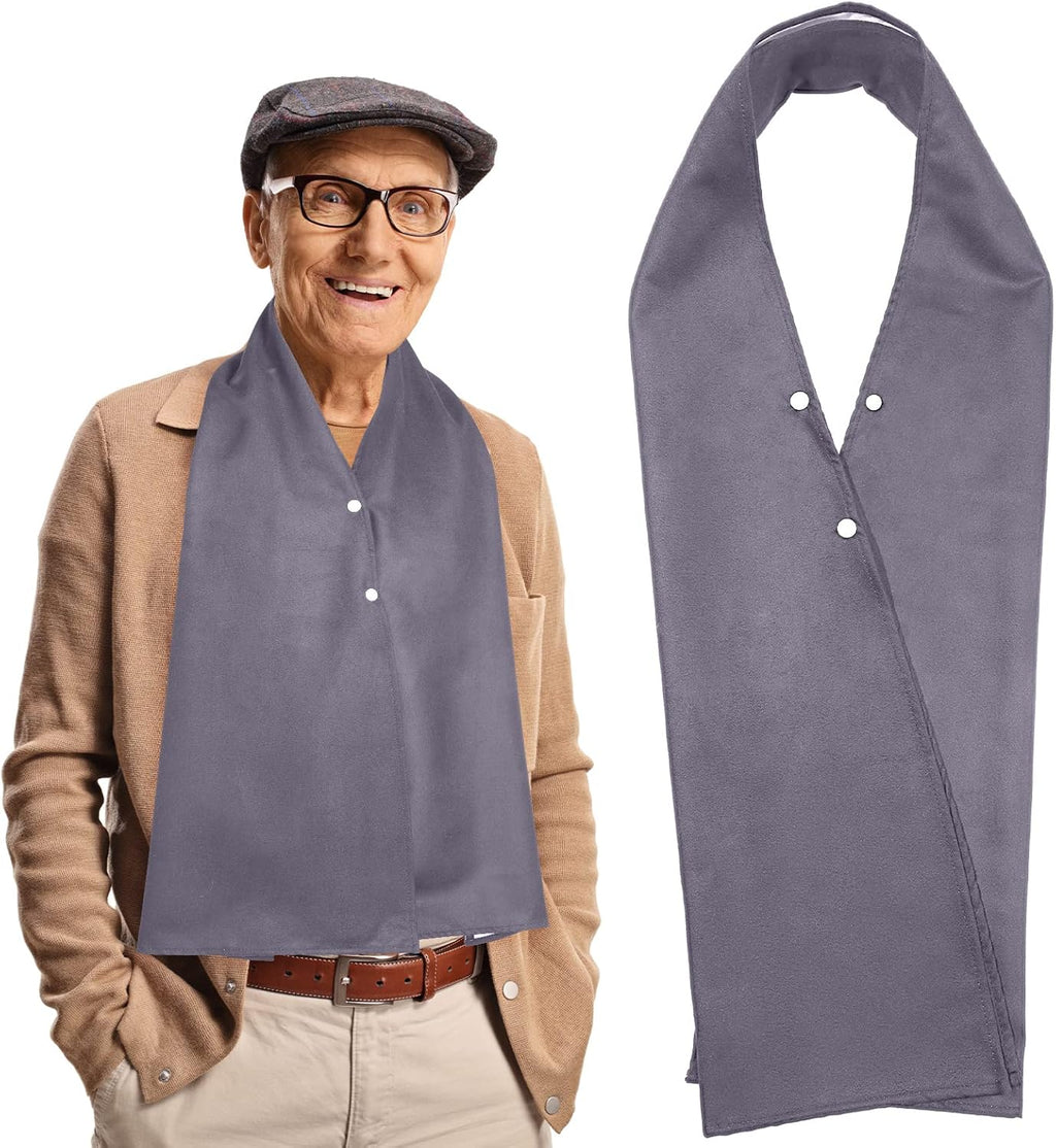 Tarpop Adult Bib Scarf Washable and Reusable Dining Clothing Protector Adult Bib for Elderly Senior Citizens Men Women Eating