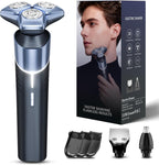 Electric Razor for Men, 10000 RPM High Speed Motor, 3D Floating Heads, USB-C Fast Charging, IPX8 Waterproof, Travel Lock, ICY Blue