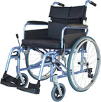 Medwarm Aluminum Multifunctional Manual Wheelchair, Wheelchairs for Adults, Folding Padded Wheelchair with 24 Inch Quick Release Wheels, Removable Footrests & Armrests, Blue
