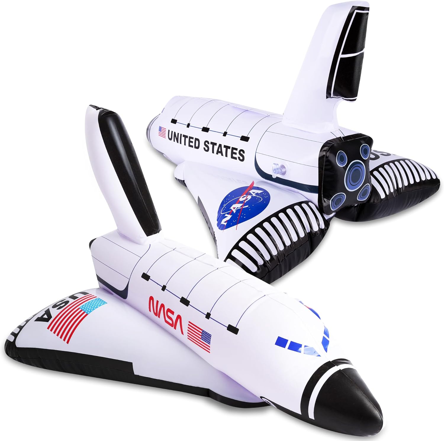 ArtCreativity Space Shuttle Inflates, Set of 2, 14 Inch Long, Outer Space Themed Party Decorations & Pretend Play Toys for Kids 3+