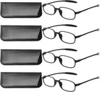 OCCI CHIARI 4 Pack Computer Reading Glasses Blue Light Blocking Lightweight Readers Women 1.0 1.25 1.5 1.75 2.0 2.25 2.5 2.75 3.0 3.5 4.0 (Black, 1.75)