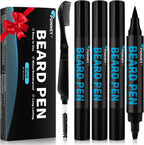 5-Pack Beard Pen Filler for Men, Waterproof & Sweat Proof Long-Lasting Beard Pencil Kit with 4 Fillers & 1 Double-Headed Brush –(02)