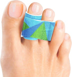 Welnove 12Pcs Hammer Toe Straightener, Hammer Toe Splints, Toe Wraps Cushioned Bandages for Correcting Hammer Toes, Broken, Bent, Curled, Crooked & Overlapping Toes (Patterned)