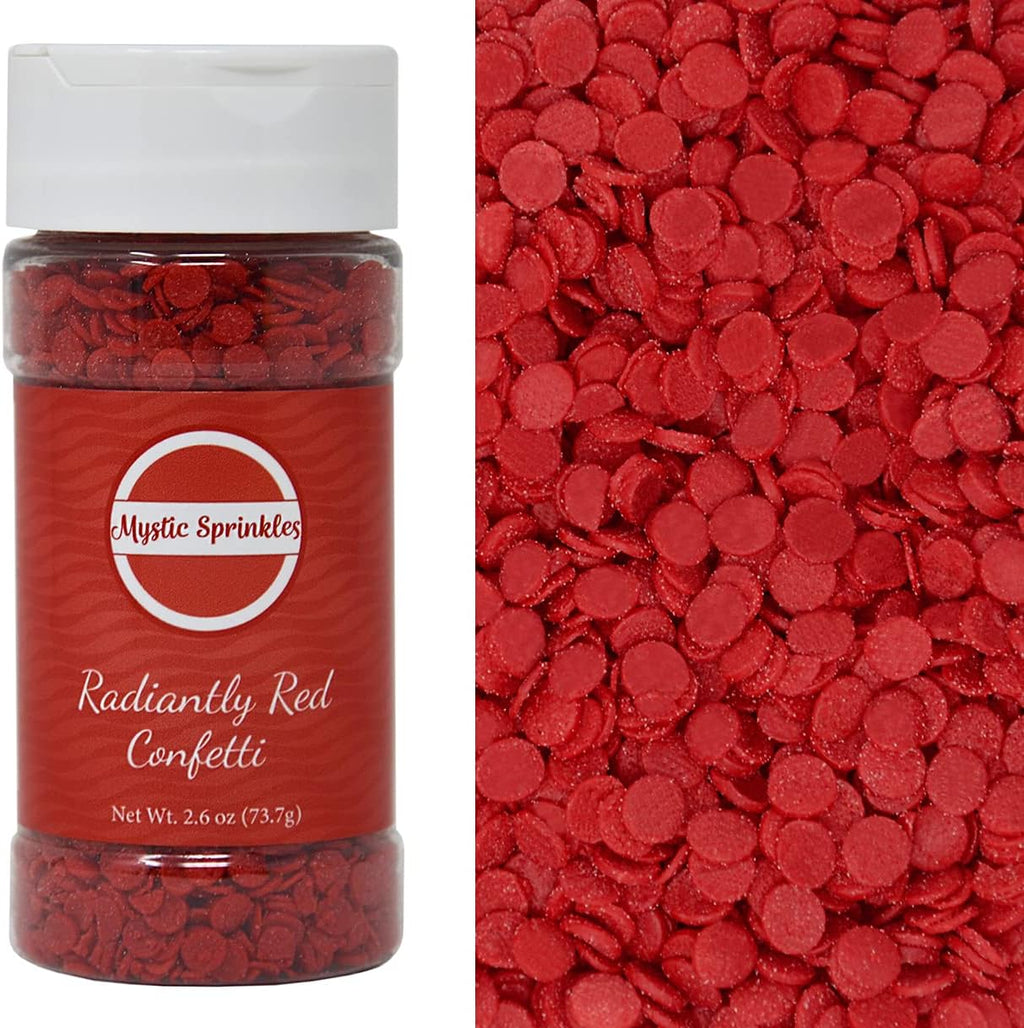 Mystic Sprinkles Solid Colored Confetti 2.6oz Bottle (Radiantly Red)