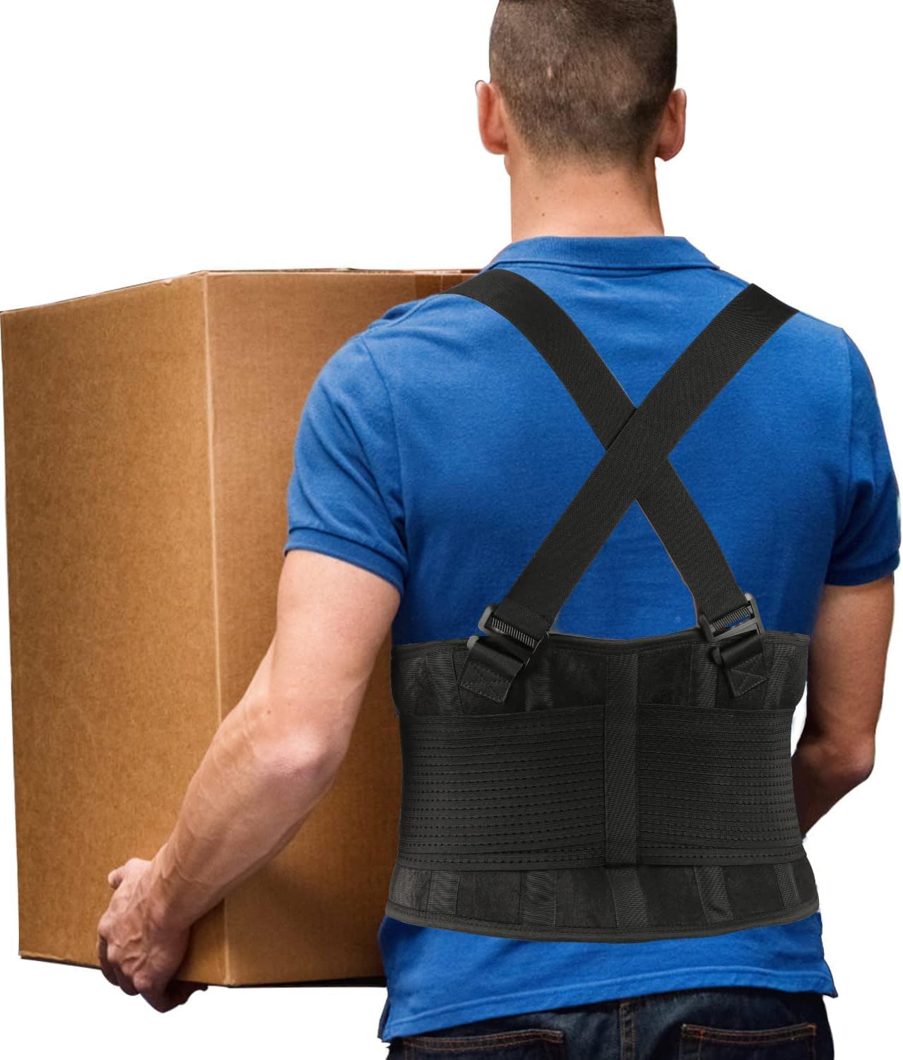 Back Brace Lumbar Back Support Belt for Women and Men - Lower Back Pain Relief - Heavy Lifting Support with Removable Adjustable Belt for Moving and Warehouse,M/L(30"-37")