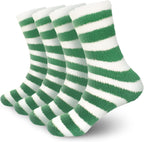 BambooMN Women's Fuzzy Team Spirit Socks - Super Soft Microfiber Game Day Sports Socks - 4 Pairs