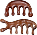 2 Pack Wooden Head Scalp Massager Comb, Scalp Massager Loc Comb Wooden Scalps Massagers Combs for Hair Growth Head Massages Tool for Scalps Meridians