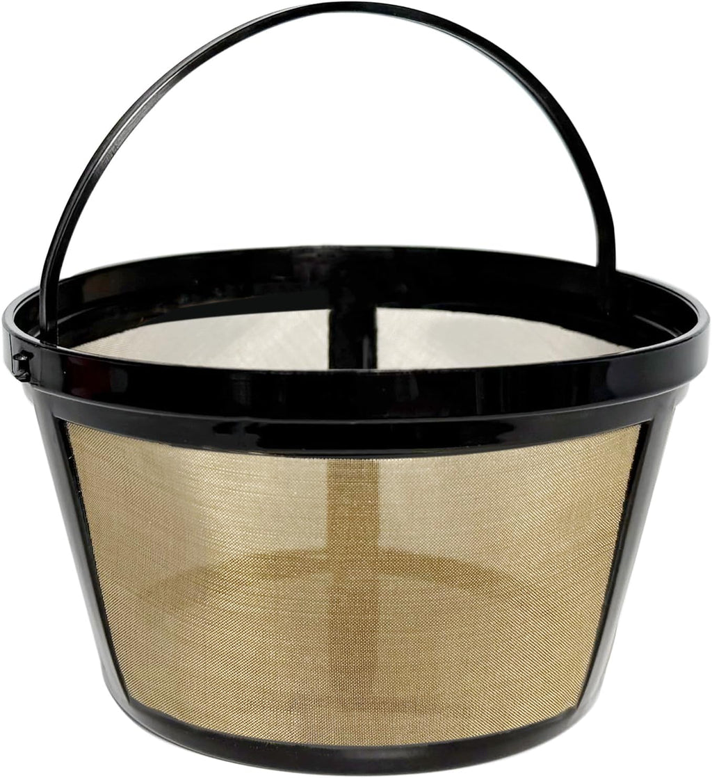 2-PACK Gold Reusable 8-12 Cup Basket Coffee Filter for Mr. Coffee Coffee Makers and Black & Decker Coffee Maker