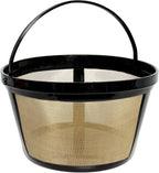 2-PACK Gold Reusable 8-12 Cup Basket Coffee Filter for Mr. Coffee Coffee Makers and Black & Decker Coffee Maker