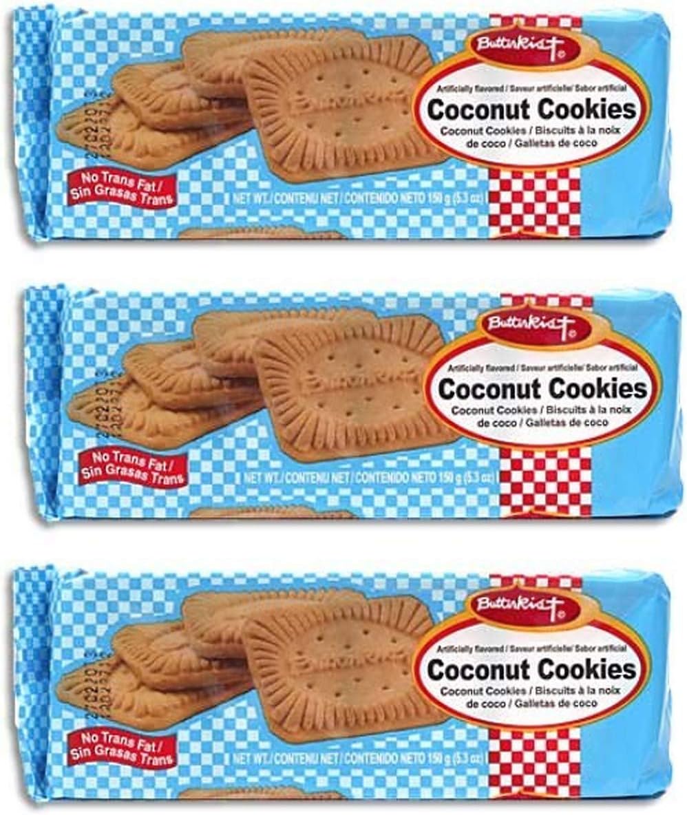 Butterkist Galletas de Coco - Coconut Cookies (3 Pack, Total of 15.87oz)