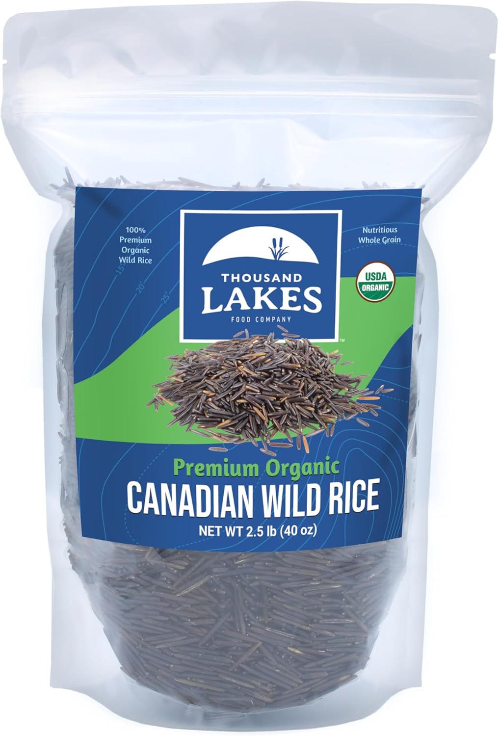Thousand Lakes Organic Canadian Wild Rice - Premium - Bulk - 2.5 pounds | 100% Wild Rice | Wild Harvested