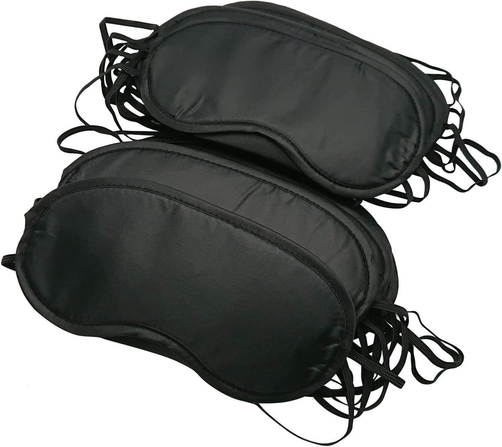 10 Pack Sleep Mask Eye Mask Shade Cover Sleeping Night Blindfold Lightweight Comfortable Soft Eyeshade Cover with Nose Pad and Adjustable Strap for Women Men Travel Sleep Shift Work Naps, Black