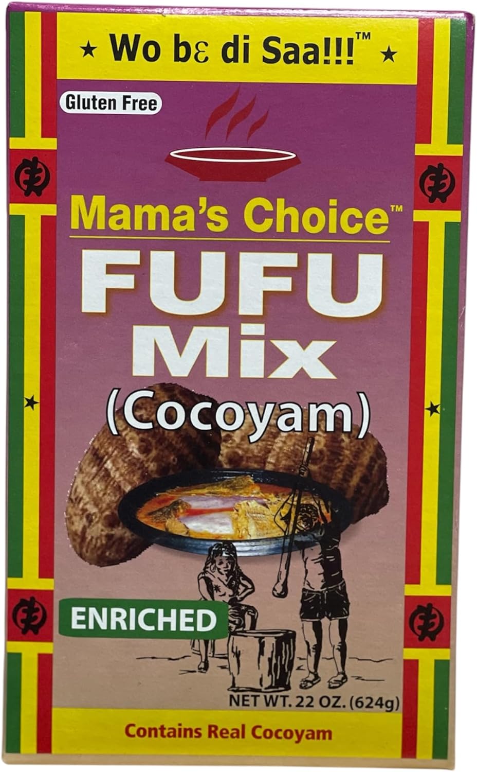 Gluten Free Fufu Mix with Cocoyam, Enriched African Food, 22 oz