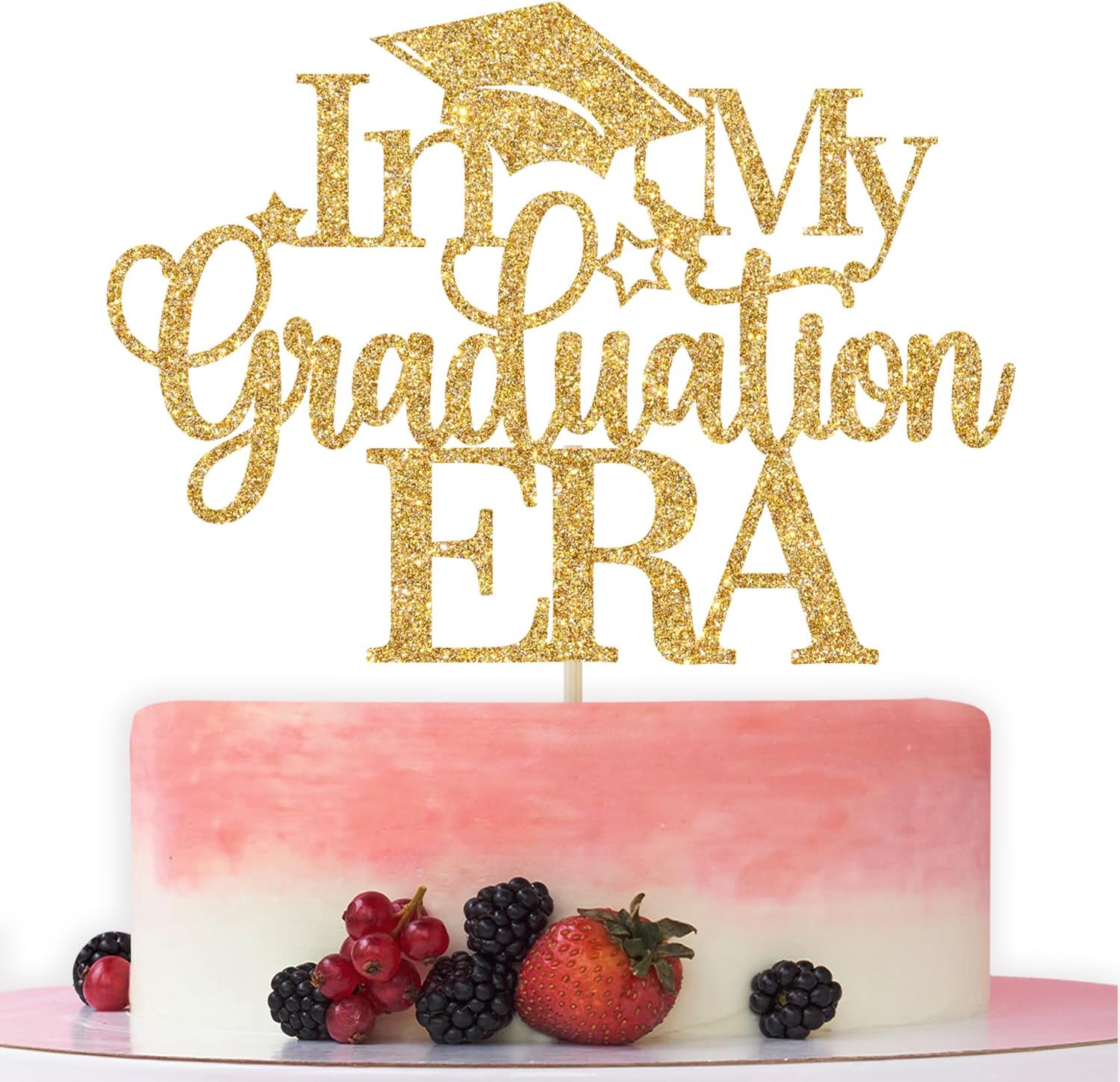 In My Graduation Era Cake Topper, Congrats Grad Class of 2026 Cake Topper, You Did It, We are So Proud of You, Funny Graduation Party Decorations, Gold Glitter