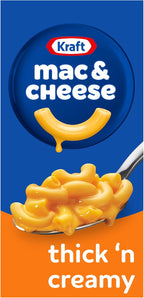 Kraft Mac and Cheese, 1 Box, for Easy Dinner or Dinner Sides, Thick 'n Creamy, No Artificial Flavors, Preservatives or Dyes, 7.25 oz