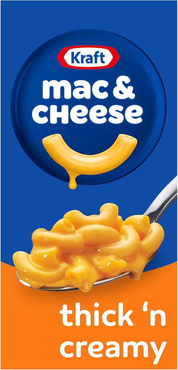 Kraft Mac and Cheese, 1 Box, for Easy Dinner or Dinner Sides, Thick 'n Creamy, No Artificial Flavors, Preservatives or Dyes, 7.25 oz