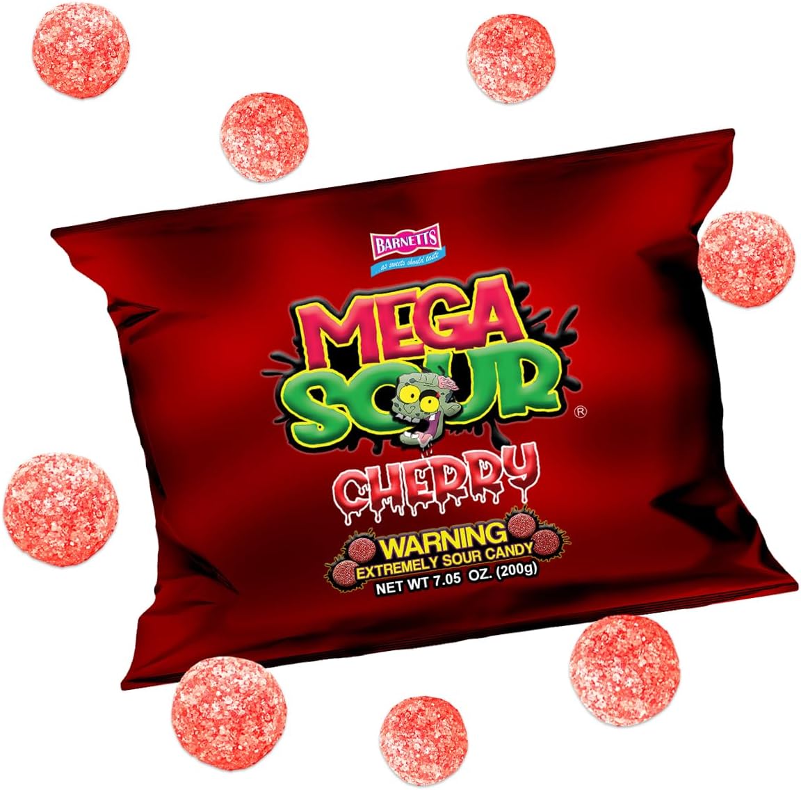 Barnetts Sweets Mega Sour Candy Cherry 200g