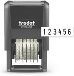 Trodat Printy 4846 P4 Self-Inking Number Stamp - 6 Bands of Numbers and Symbols, Height 4 mm, Black Ink