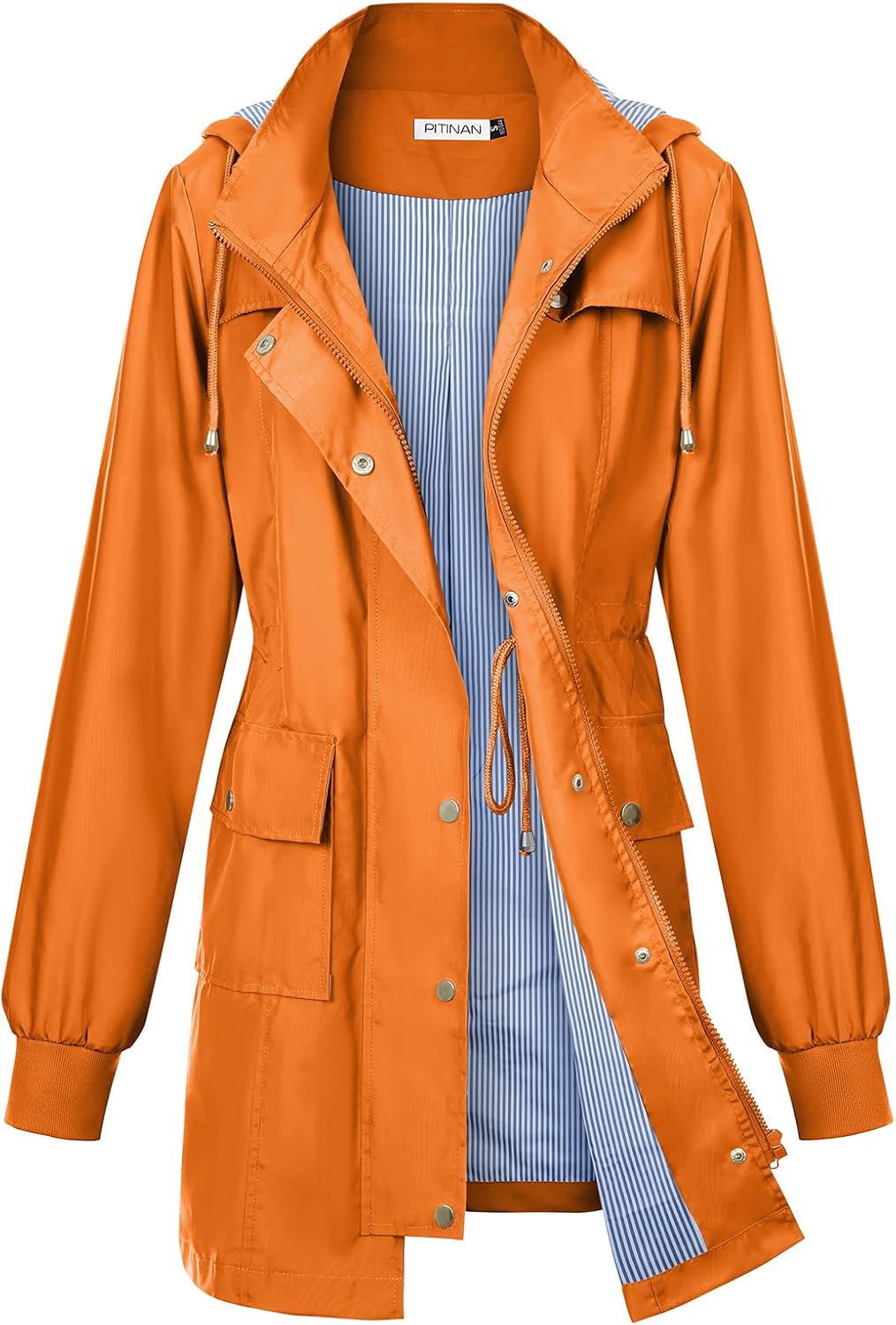 PITINAN Rain Jackets For Women Waterproof Rain Coats with Hood Lightweight Windbreaker Outdoor Womens Raincoats