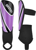BROTOU Shin Guards Soccer Youth, Soccer Shin Guards for Kids 3-15, Light Weight Adjustable Straps Shin Pads Protection Equipment with Ankle and Leg Calf Protection