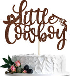 A Little Cowboy Cake Topper，Wild West Cowboy Western Party Cake Toppers for Boys, Western Baby Shower Party Decorations (A Little Cowboy)