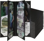 12 Pack Menu Covers 4.25" x 11", 6 View PU Leather Menu Holders for Restaurant, Bar, Coffee Shops, Wine Lists & Drink Specials