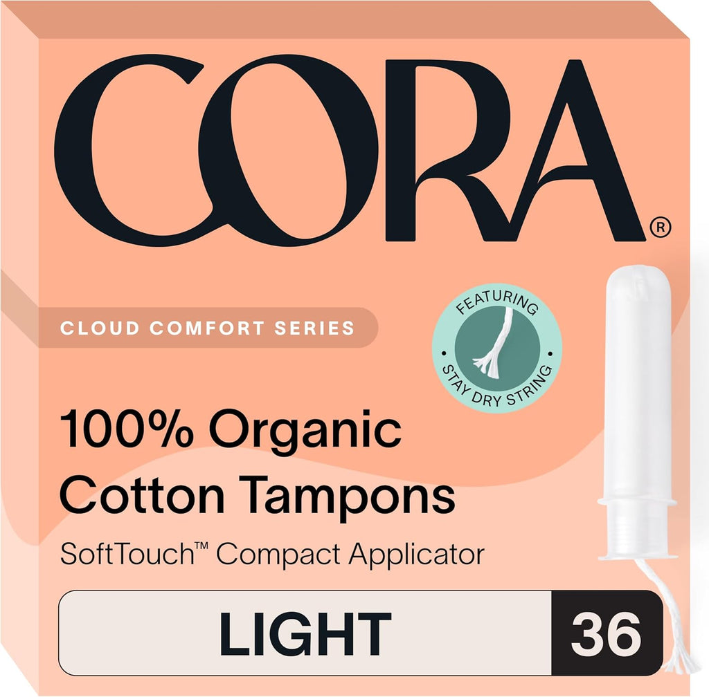 Cora Organic Cotton Tampons (36 Light Tampons)
