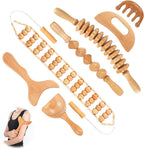 KintKita Wood Therapy Massage Tools 7-in-1, Wooden Lymphatic Drainage Massager Body Cellulite Massage Tool, Maderoterapia Kit Cellulite Massager for Body Sculpting,Contouring,Relief Muscle