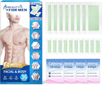 Beauty7 Men Wax Strips for Body, Ready to Use Waxing Strips, Facial Hair Removal Wax, Legs Arms Chest At Home Waxing Kit, 36 Waxing Strip 4 Calming Oil Wipes
