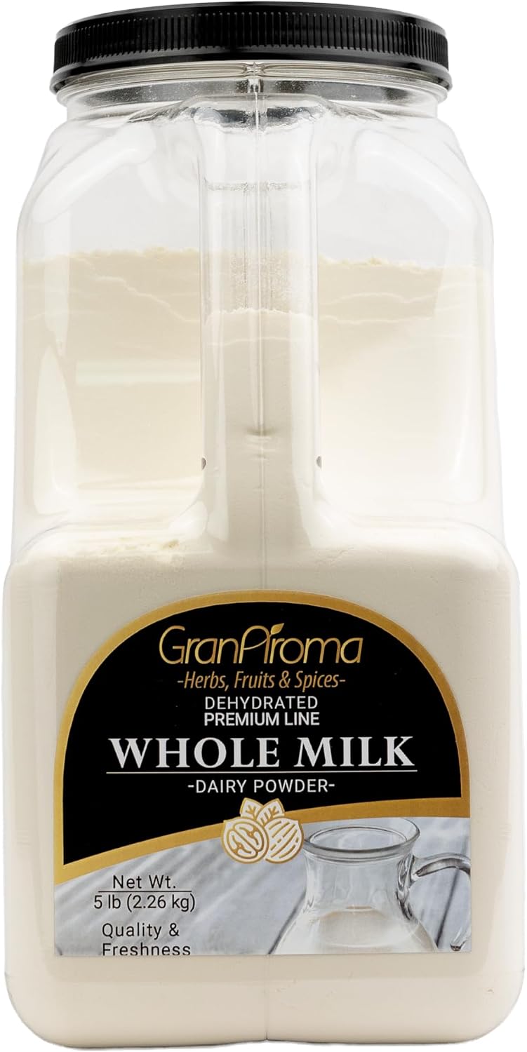 GranAroma Whole Milk Powder, Rich & Creamy, Perfect for Baking & Beverages (5 Pound)
