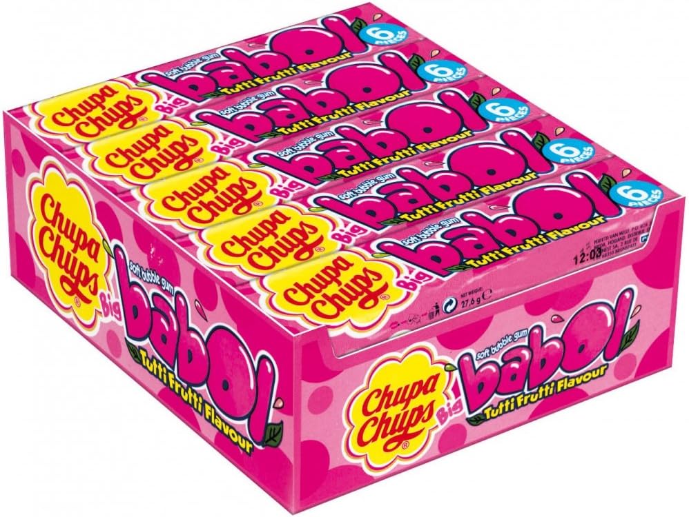 Chupa Chups Big Babol Tutti Frutti Kaugummi 20er Display, 1er Pack (1 x 552 g Packung)