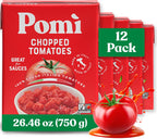 Pomì Chopped Tomatoes 26.46oz (Pack of 12) - Non-GMO, Gluten-Free, BPA-Free - 100% Fresh Italian Tomatoes for Sauces, Pasta & Pizza, Canned Tomatoes Alternative