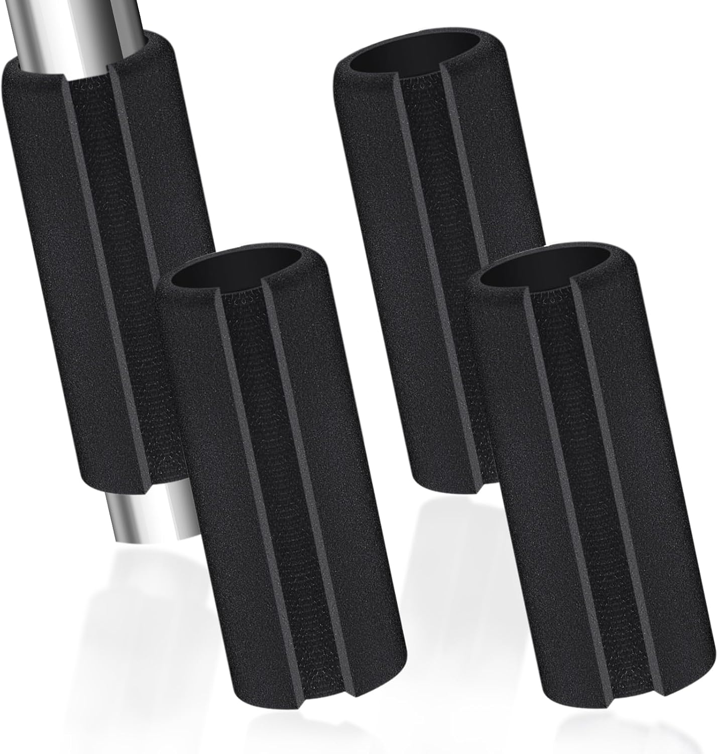 4 Pcs Universal Handle Grips 4.3 Inch NBR Rubber Foam Comfort Grip Buffer Tube Cover Black Soft Handle Bar Grips for Equipment Handlebar Grips Replacement