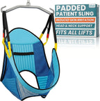 Vive Padded Patient Lift Sling w/Head Support - Universal Fit for Hoyer, Hydraulic, Electric Lifts - Full Body Transfer Sling for Shower, Toileting & Home Use - Mesh Padded, Machine Washable