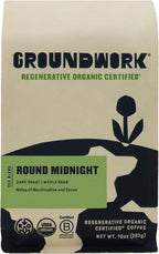 GROUNDWORK COFFEE CO Organic Regenerative Round Midnight Whole Bean Coffee, 10 OZ