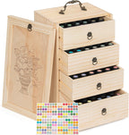 TORIBIO Essential Oil Storage Box for 96 Bottles, Wooden Essential Oils Holder Organizer Holds 5-30ml for Young Living & Doterra Bottles
