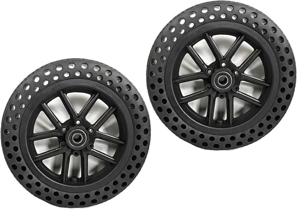 1 Pair of 10inch Power Wheelchair Front Wheels, 10×1.50 Solid Tires, Wheelchair Wheels, Bearing: 12mm, Wheelchair Walker Replacement Parts